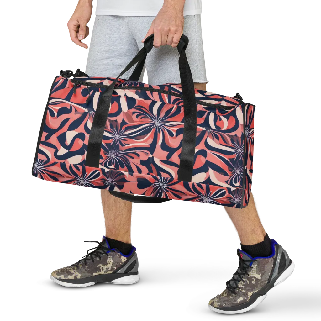 Navy Petal Voltage on Duffle Bag — Front