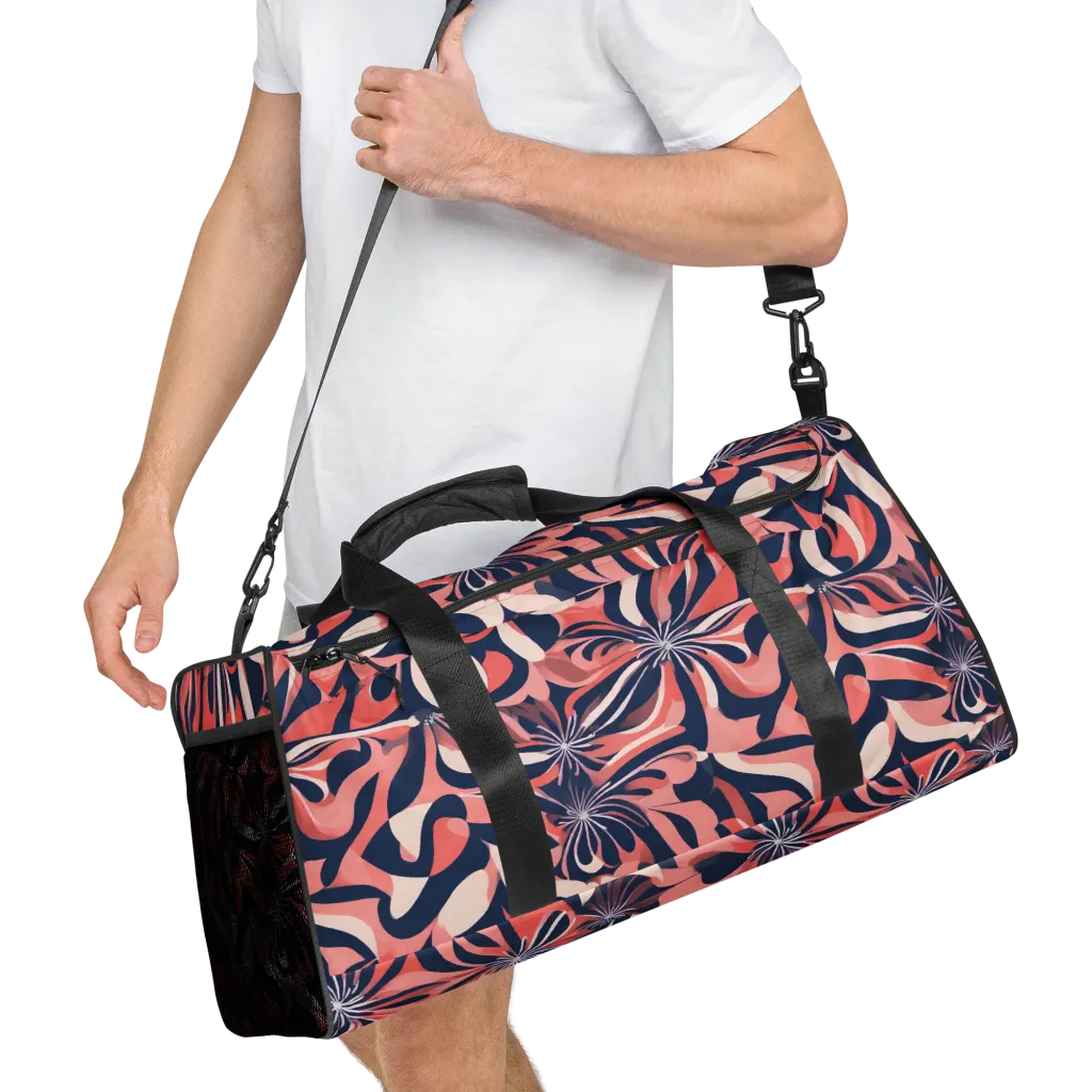 Navy Petal Voltage on Duffle Bag — Right Front