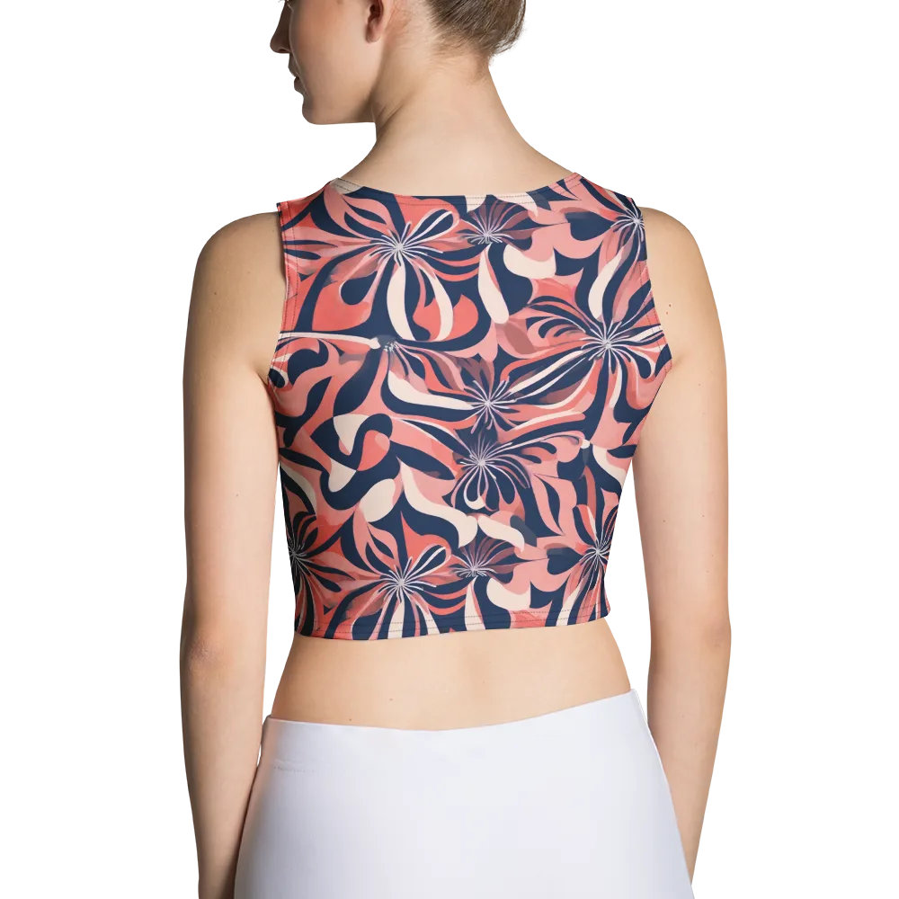 Navy Petal Voltage on Crop Top — Back