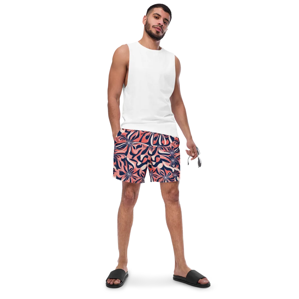 Navy Petal Voltage on Swim Trunks — Front