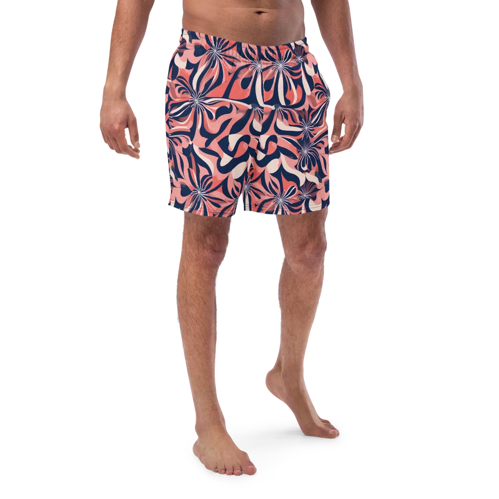Navy Petal Voltage on Swim Trunks — Front