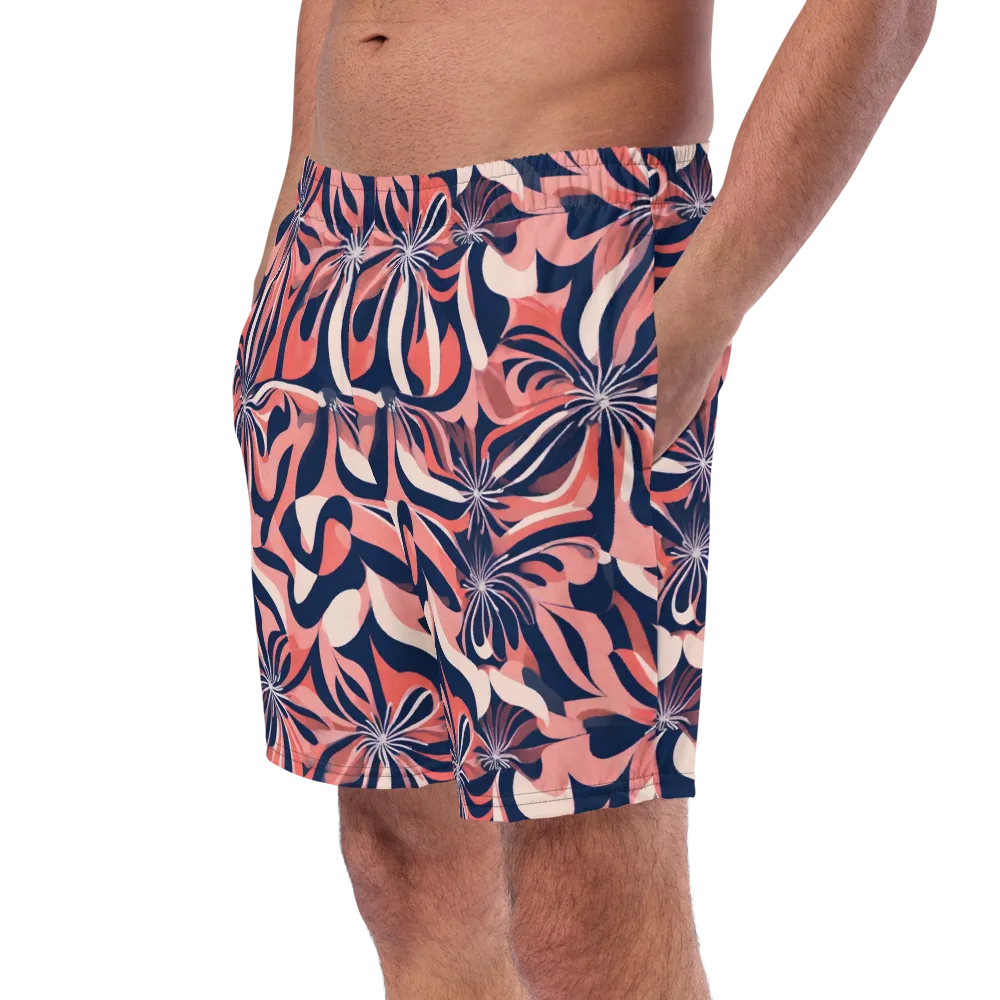 Navy Petal Voltage on Swim Trunks — Left Front