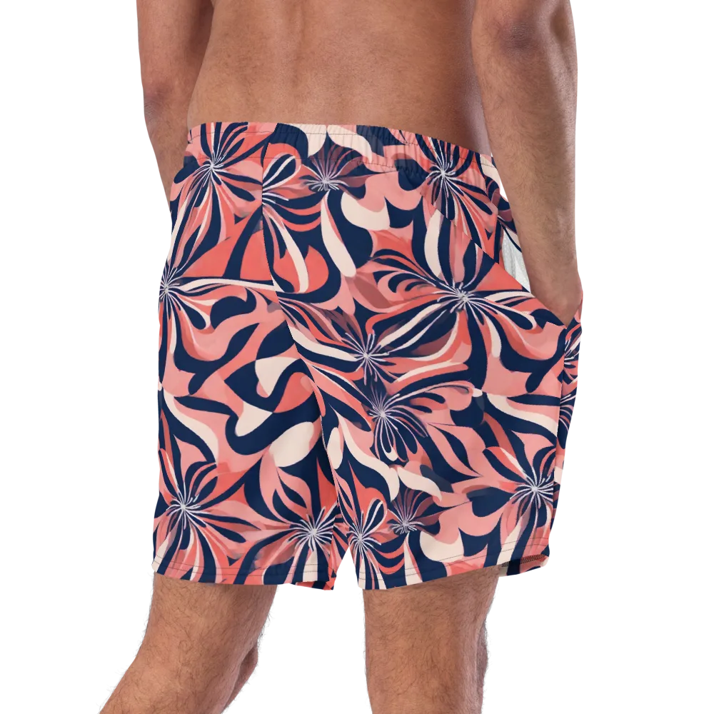 Navy Petal Voltage on Swim Trunks — Right Back