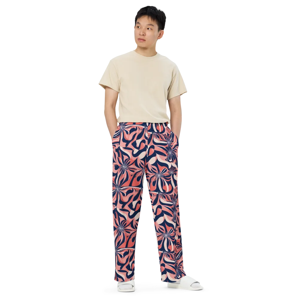 Navy Petal Voltage on Wide-Leg Pants — Front