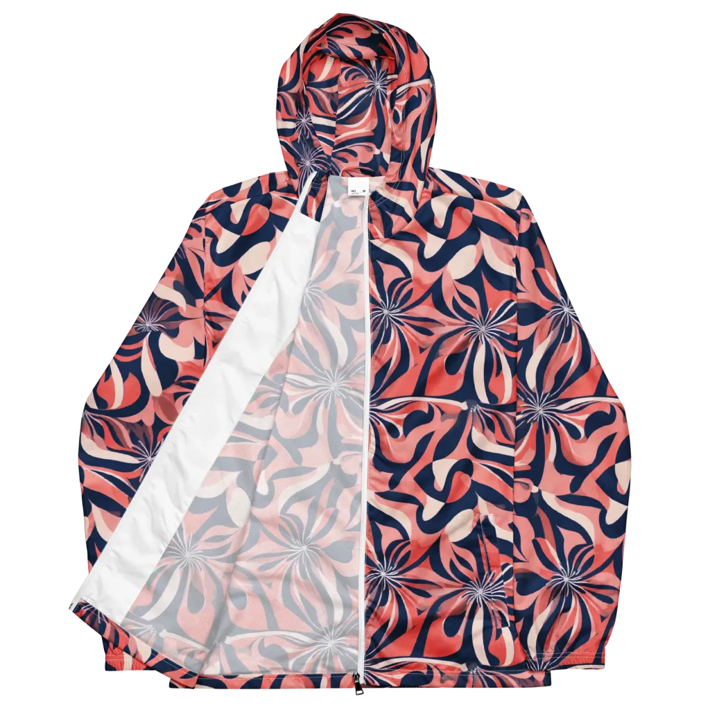 Navy Petal Voltage on Men's Windbreaker — Front