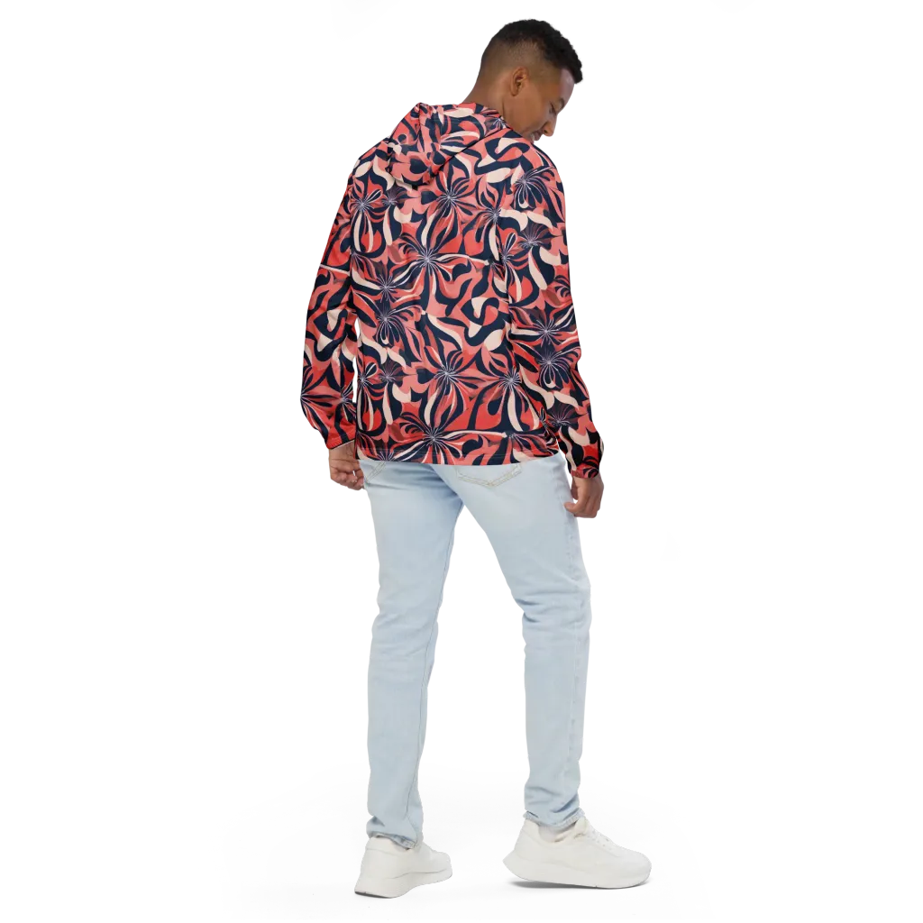 Navy Petal Voltage on Men's Windbreaker — Back
