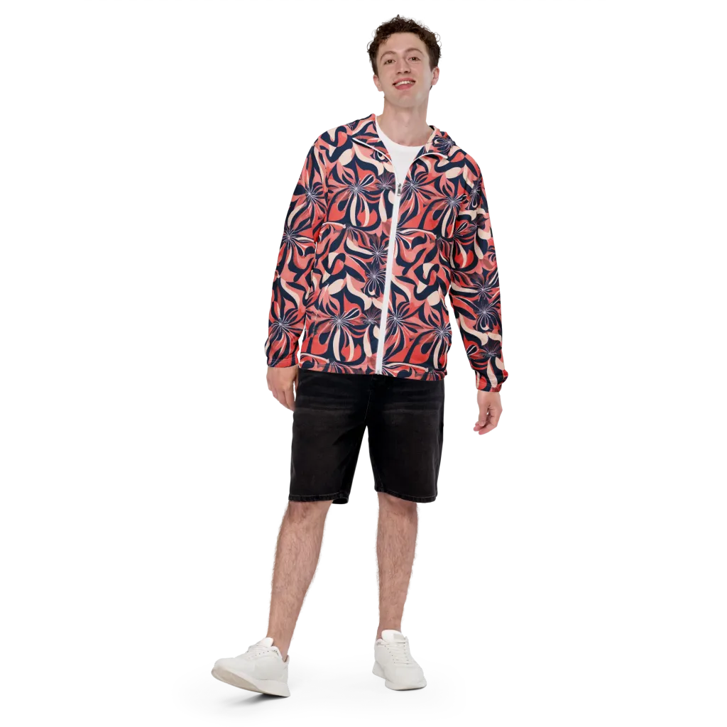 Navy Petal Voltage on Men's Windbreaker — Front