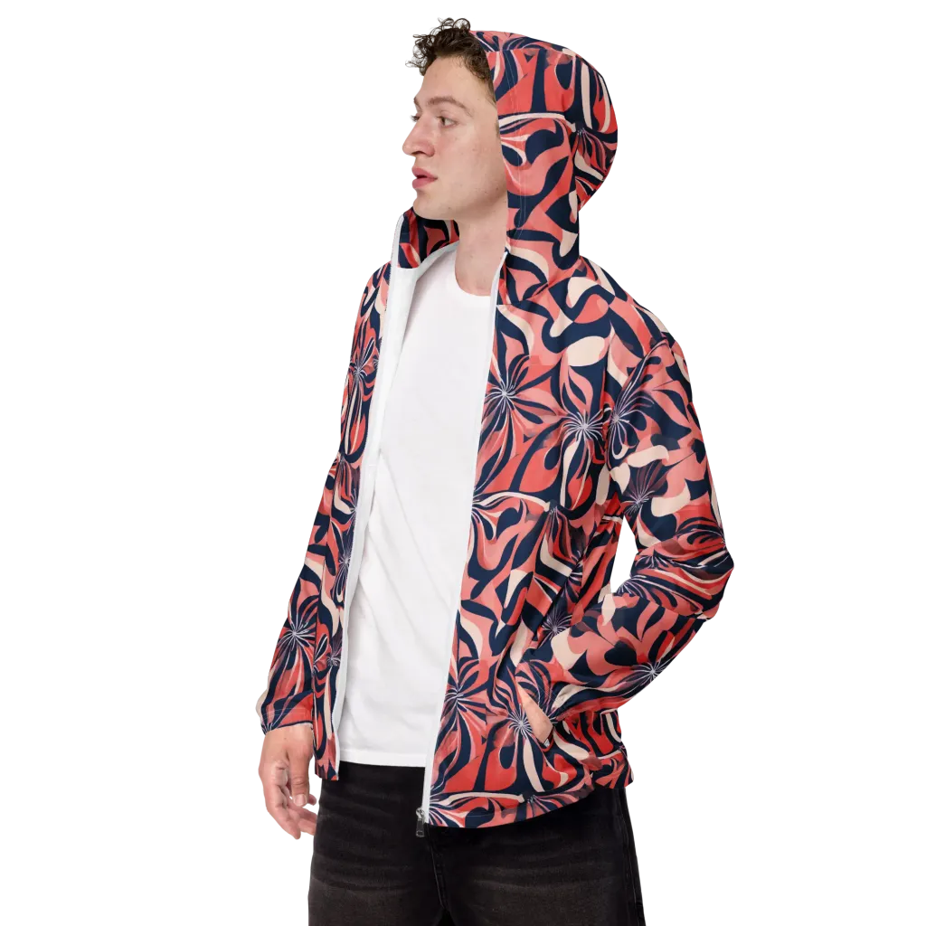 Navy Petal Voltage on Men's Windbreaker — Left Front