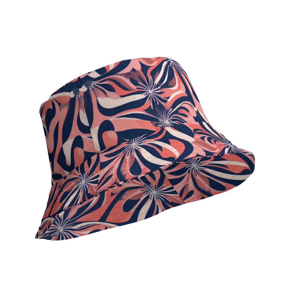 Navy Petal Voltage on Reversible Bucket Hat — Product details Outside