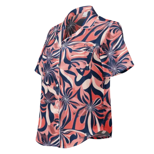 Navy Petal Voltage on a Women's Short Sleeve Pajama Top