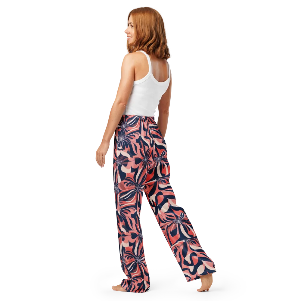 Navy Petal Voltage on Women's Pajama Pants — Back