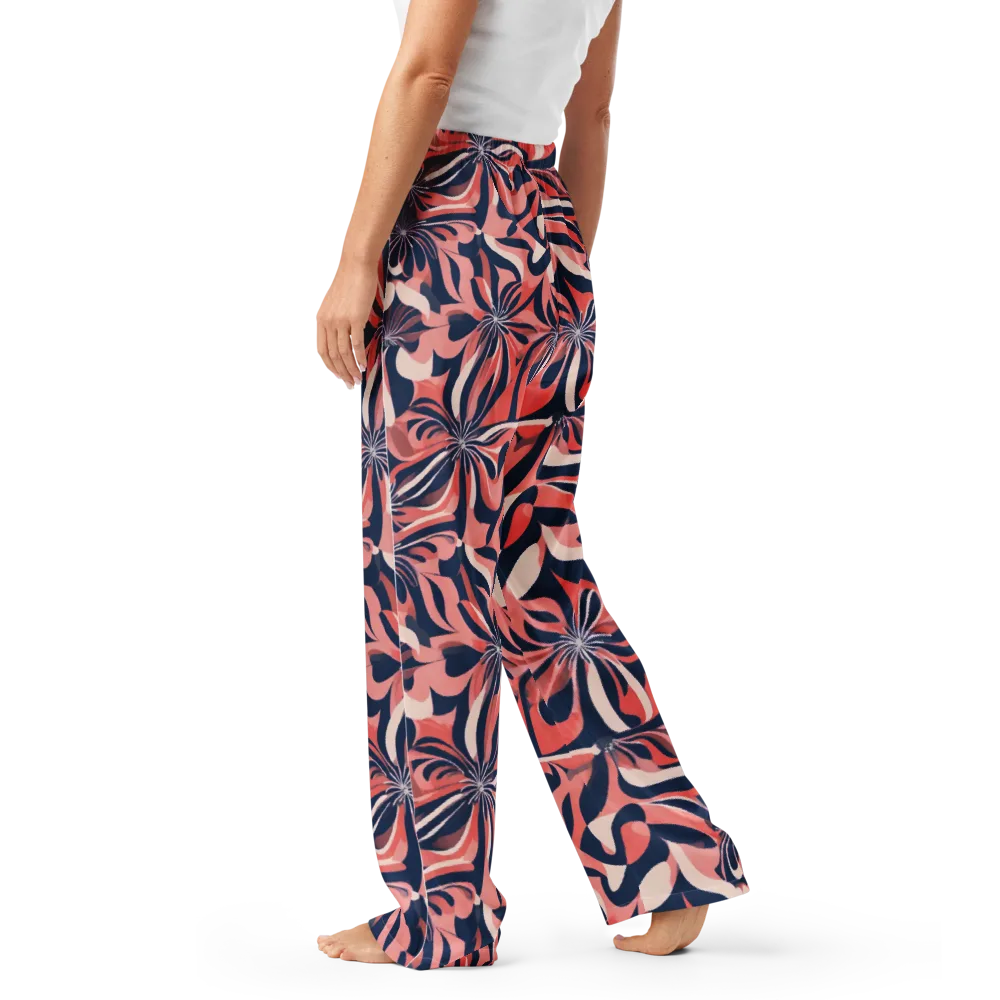 Navy Petal Voltage on Women's Pajama Pants — Left