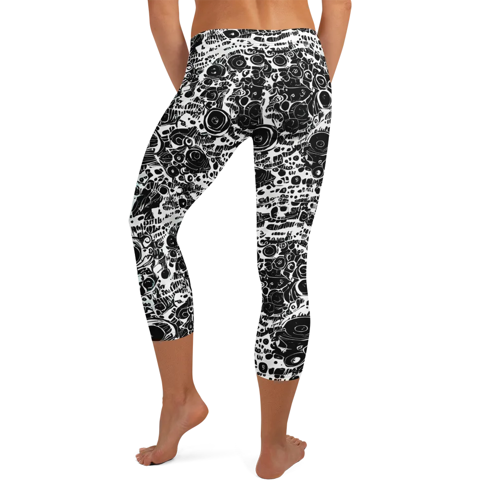 Static Bloom on Capri Leggings — Back