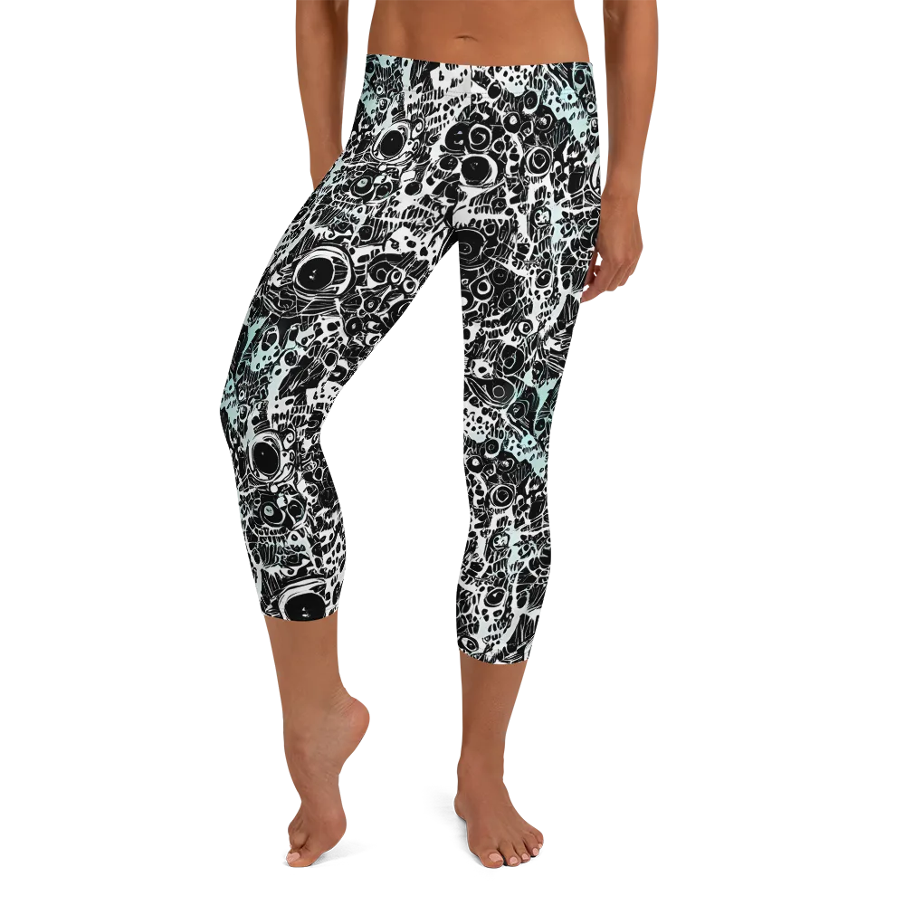 Static Bloom on Capri Leggings — Front