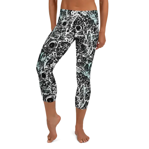 Static Bloom on a Capri Leggings