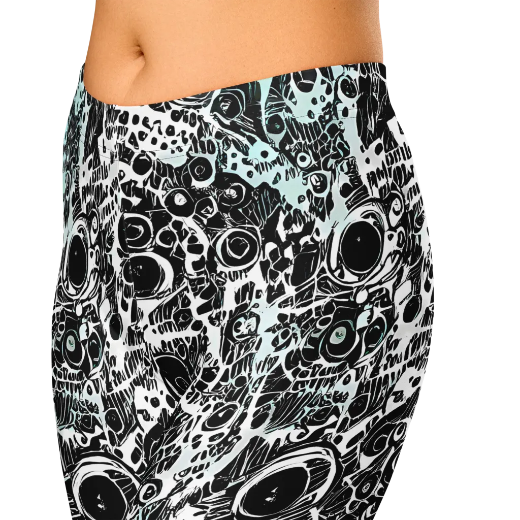 Static Bloom on Capri Leggings — Zoomed-in