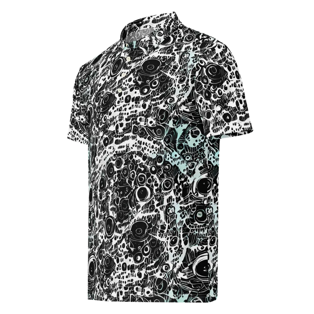 Static Bloom on Men's Slim Fit Polo Shirt — Left Front