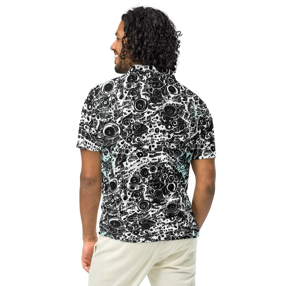 Static Bloom on Men's Slim Fit Polo Shirt — Back