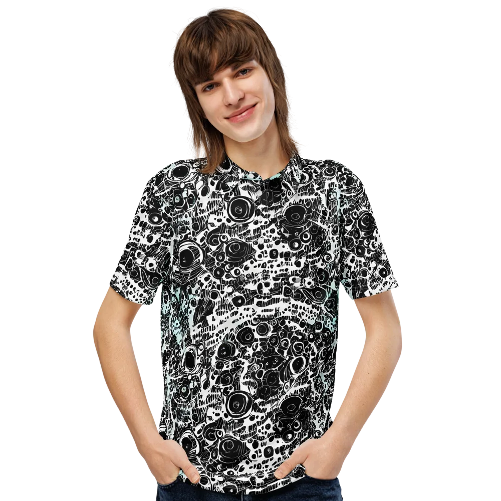 Static Bloom on Men's Slim Fit Polo Shirt — Front