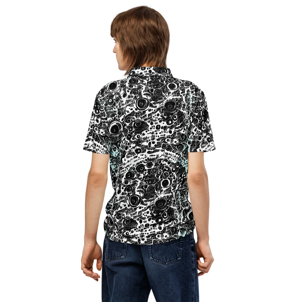 Static Bloom on Men's Slim Fit Polo Shirt — Back