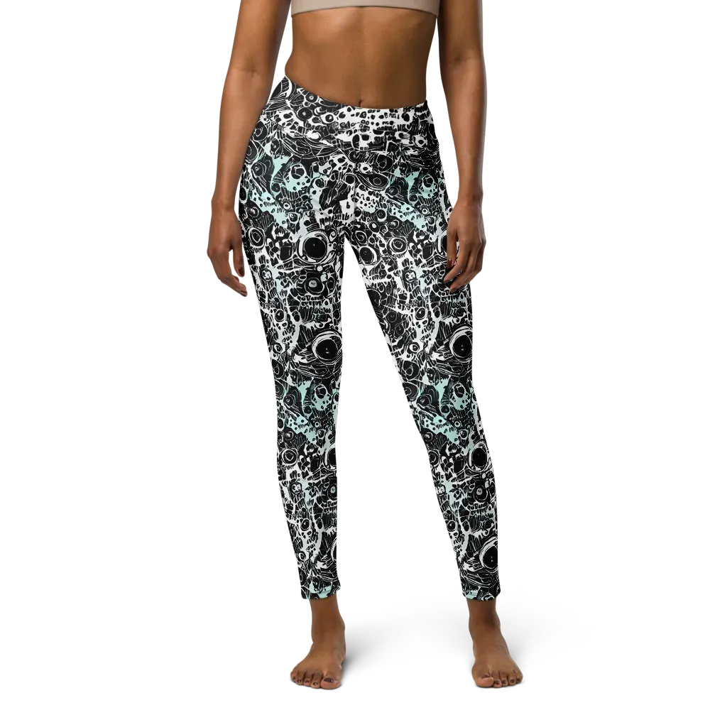 Static Bloom on Yoga Leggings — Front