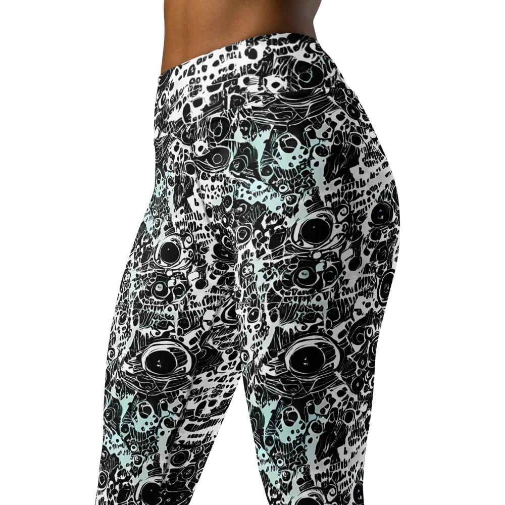 Static Bloom on Yoga Leggings — Left Front
