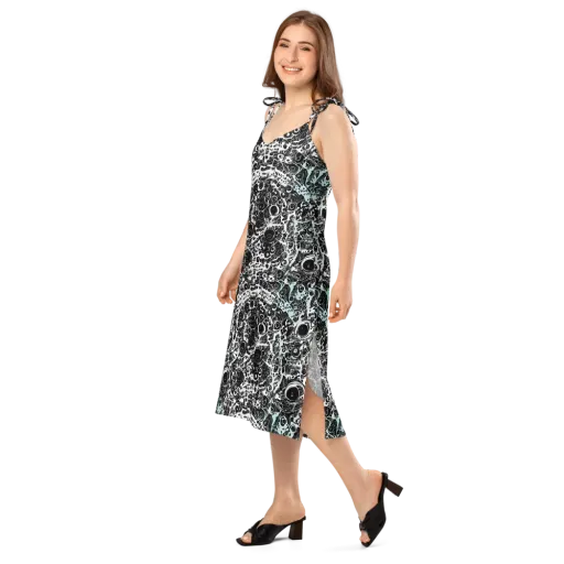 Static Bloom on a Slip Dress