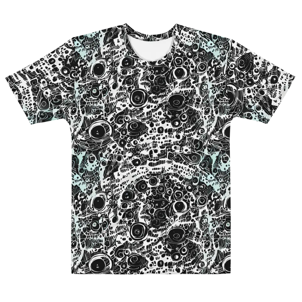 Static Bloom on Men's Cotton Crew Neck T-Shirt — Front