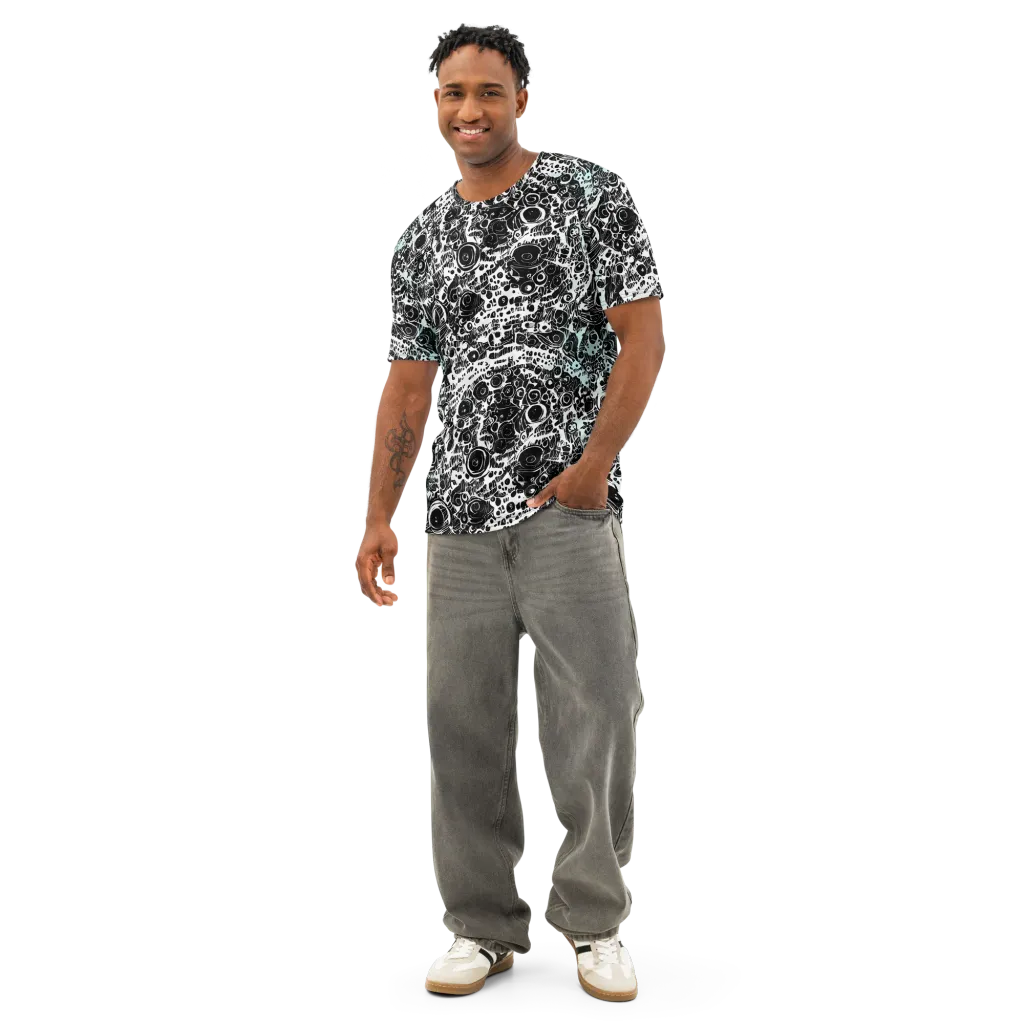 Static Bloom on Men's Cotton Crew Neck T-Shirt — Front