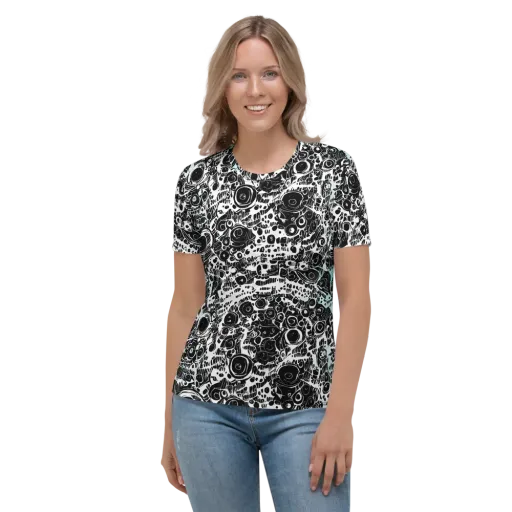 Static Bloom on a Women's Crew Neck T-Shirt
