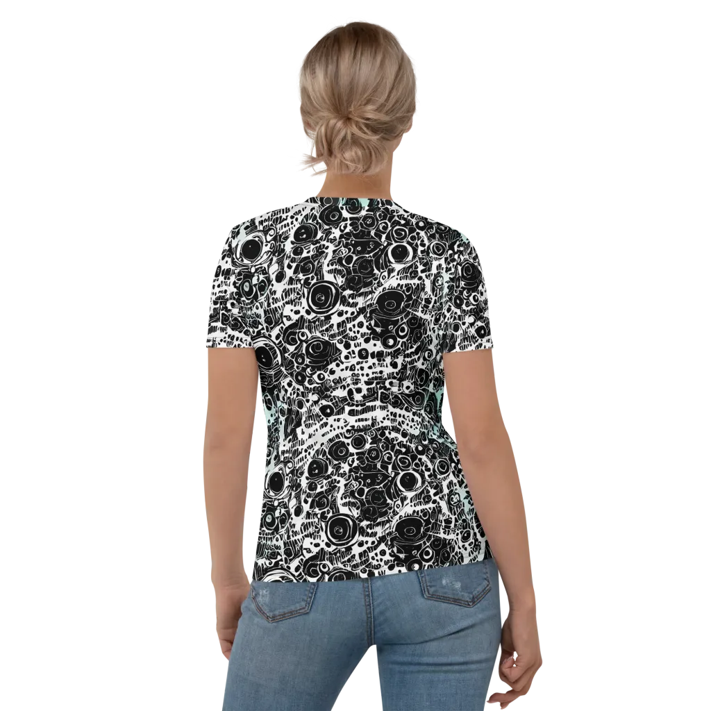 Static Bloom on Women's Crew Neck T-Shirt — Back