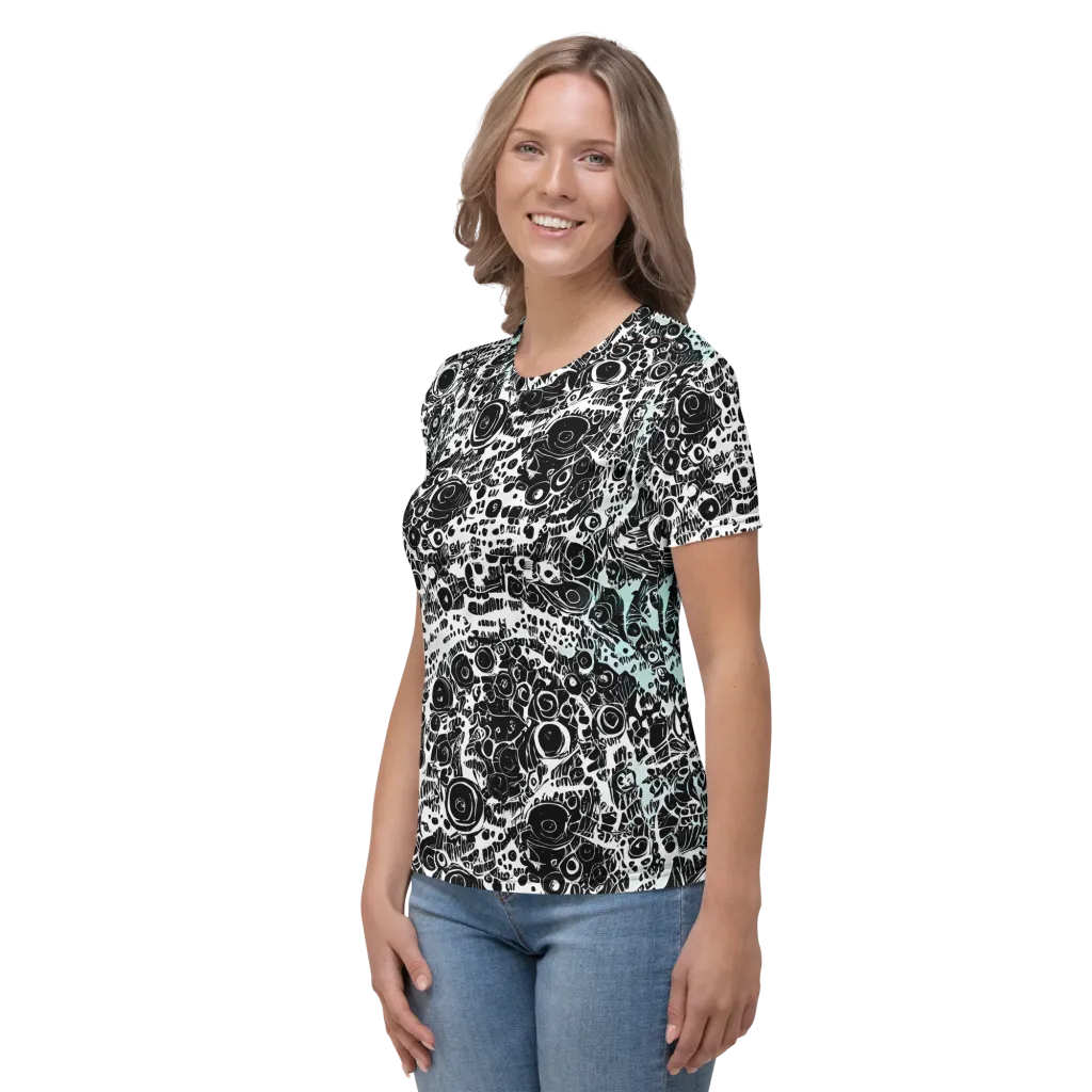 Static Bloom on Women's Crew Neck T-Shirt — Left