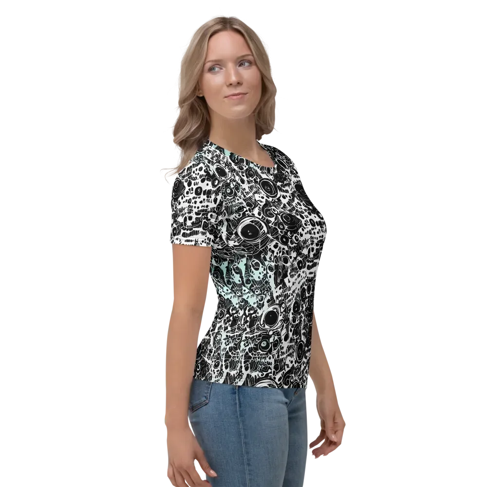 Static Bloom on Women's Crew Neck T-Shirt — Right