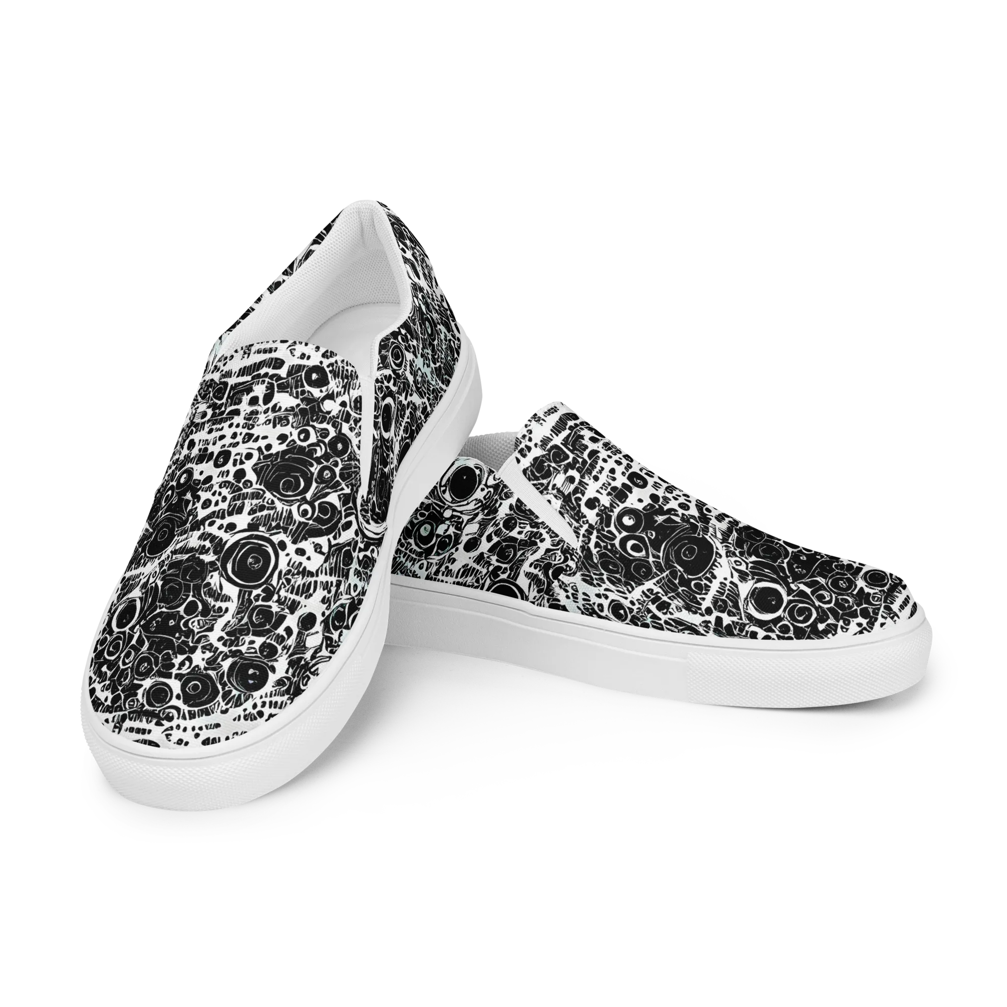 Static Bloom on Men's Slip-On Canvas Shoes — Left Front