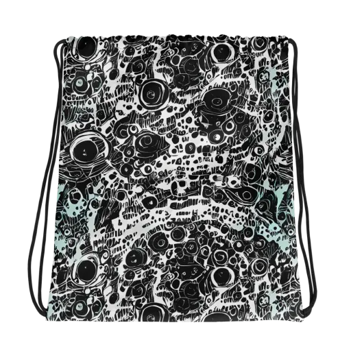 Static Bloom on a Drawstring Bag