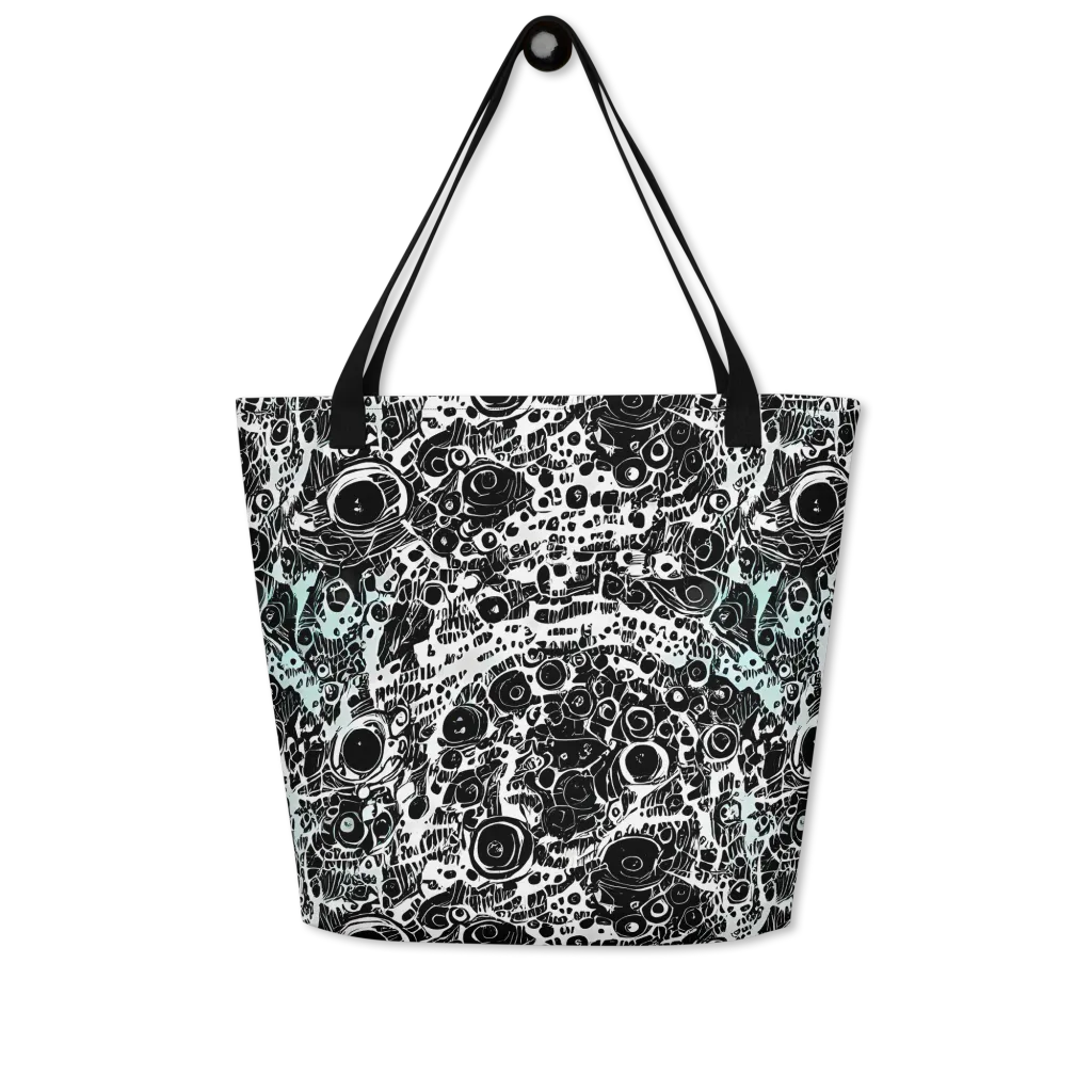 Static Bloom on Large Tote Bag W/ Pocket — Front