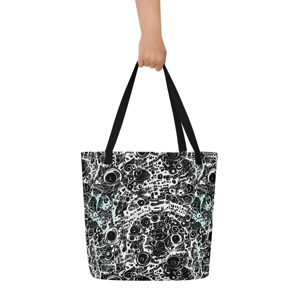 Static Bloom on Large Tote Bag W/ Pocket — Front
