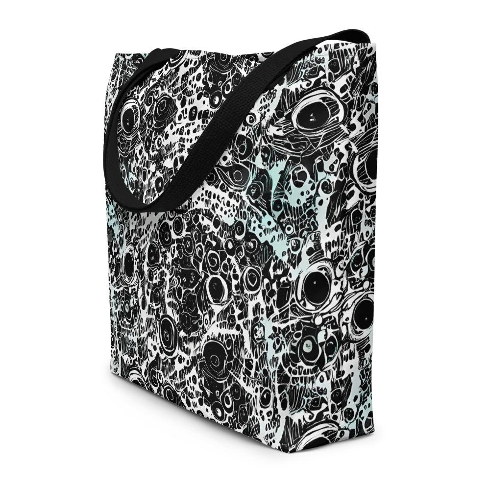 Static Bloom on Large Tote Bag W/ Pocket — Front
