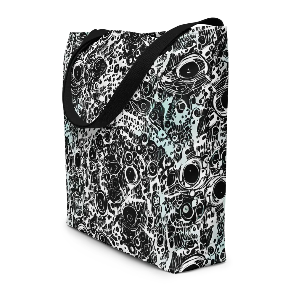 Static Bloom on Large Tote Bag W/ Pocket — Front