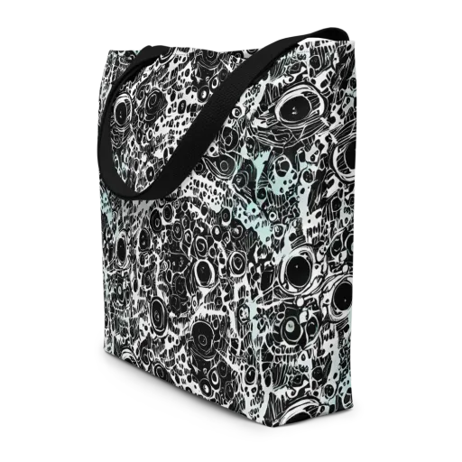 Static Bloom on a Large Tote Bag W/ Pocket