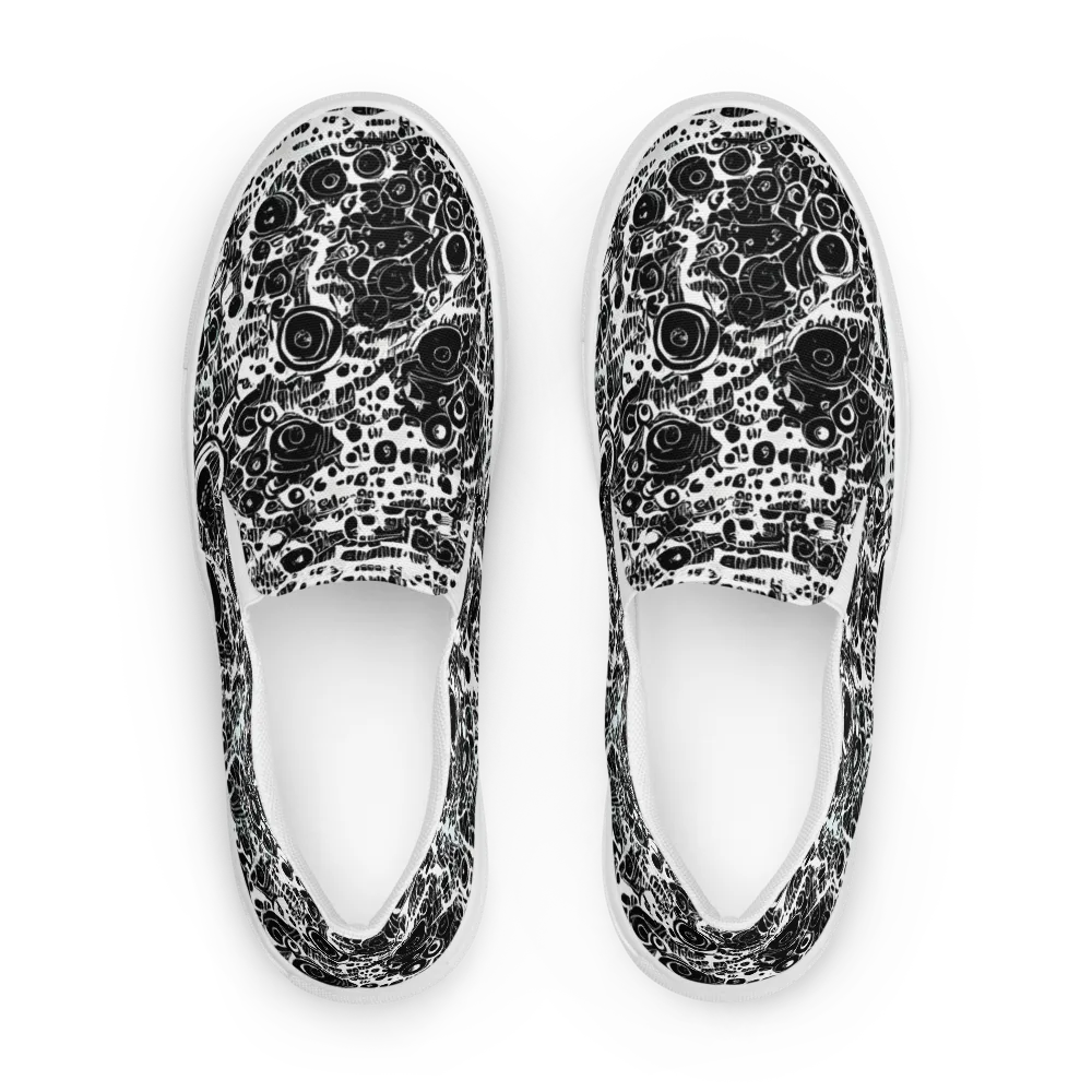 Static Bloom on Women's Slip-On Canvas Shoes — Front
