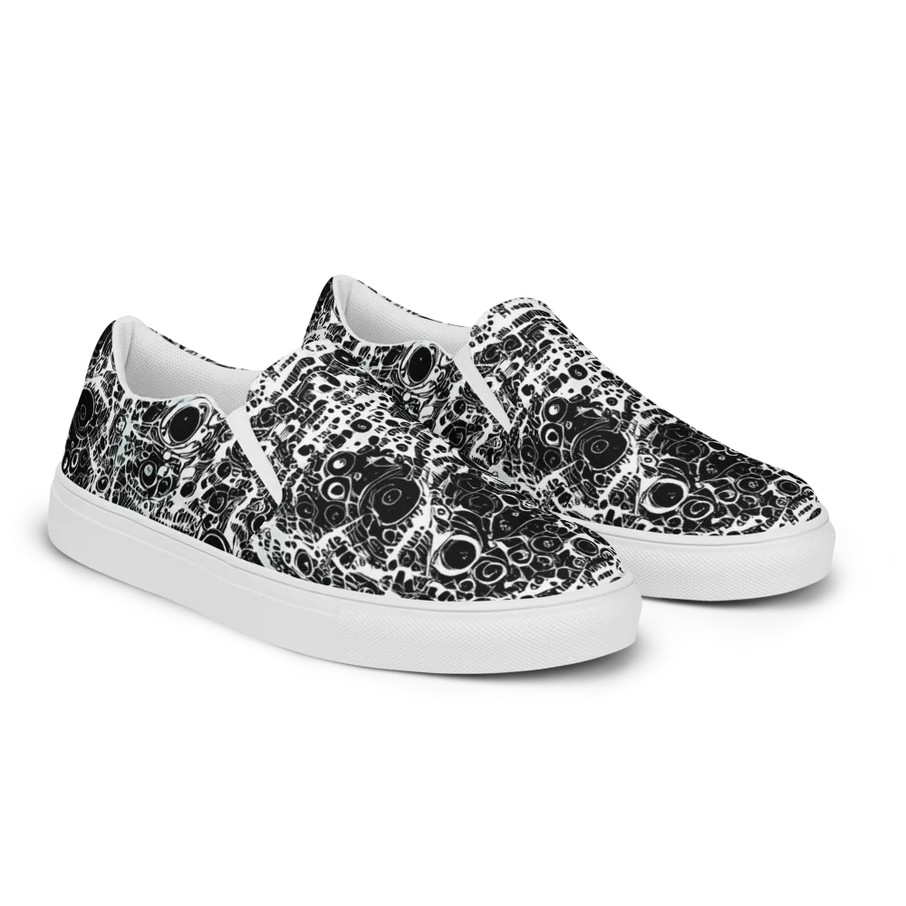 Static Bloom on Women's Slip-On Canvas Shoes — Right Front