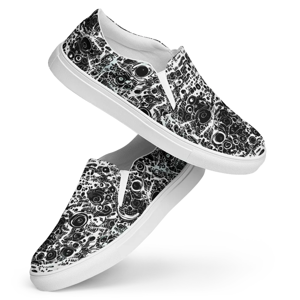 Static Bloom on Women's Slip-On Canvas Shoes — Front