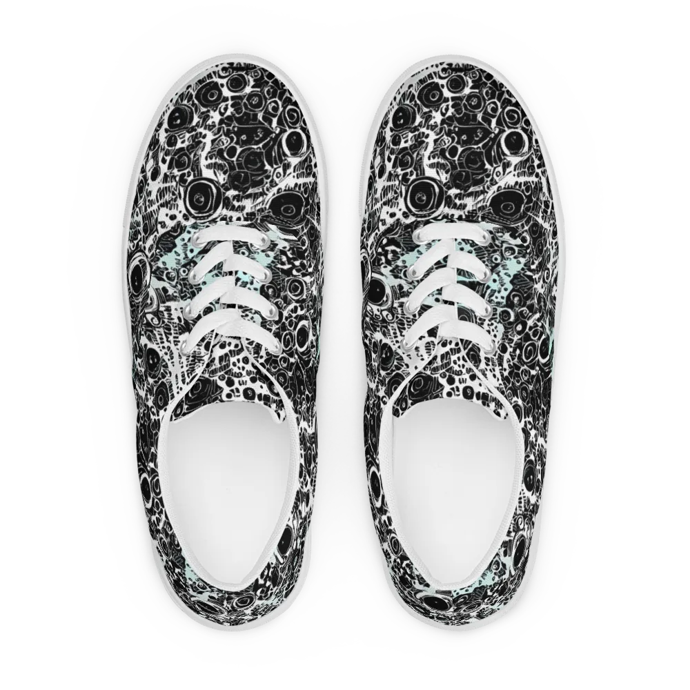 Static Bloom on Men's Lace-Up Canvas Shoes — Front