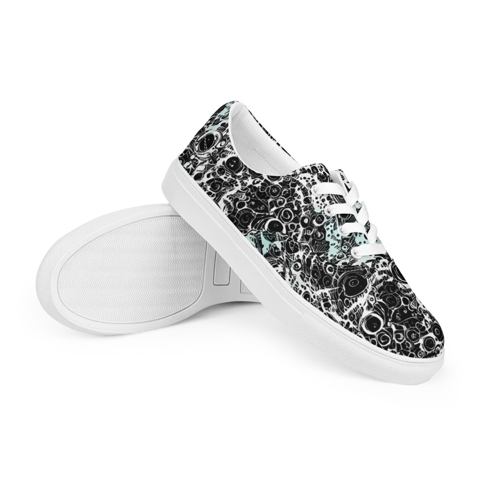 Static Bloom on Men's Lace-Up Canvas Shoes — Right Front