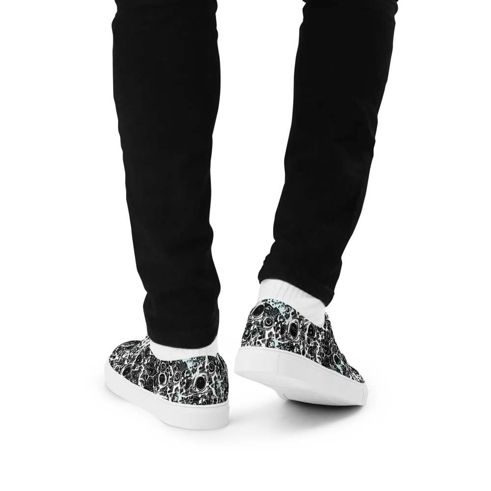 Static Bloom on Men's Lace-Up Canvas Shoes — Back
