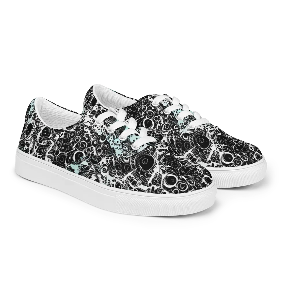 Static Bloom on Men's Lace-Up Canvas Shoes — Right Front