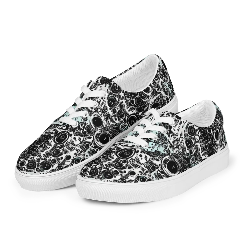 Static Bloom on Men's Lace-Up Canvas Shoes — Left Front