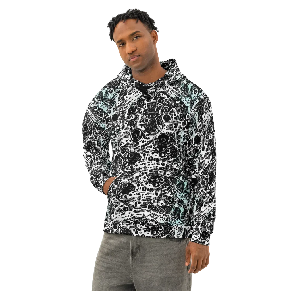 Static Bloom on Cotton Hoodie — Left Front