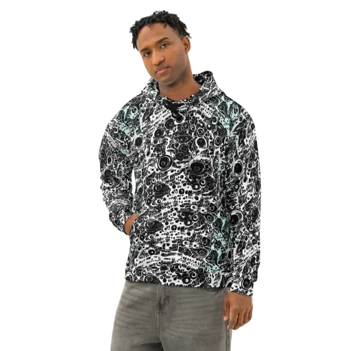 Static Bloom on a Cotton Hoodie